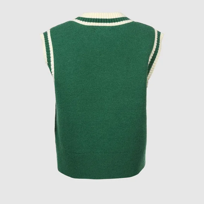 Custom new autumn pullover V-neck sleeveless sweater vest for women