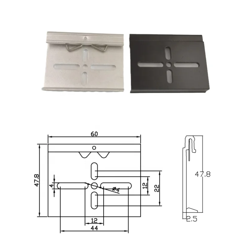 Aluminum alloy 60 wide waist hole standard guide rail buckle Metal guide rail buckle Aluminum alloy guide rail buckle