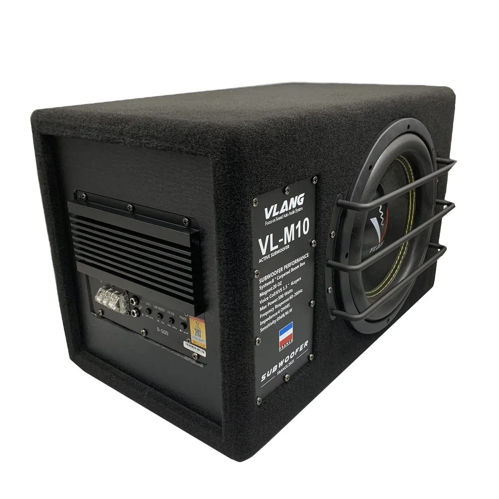 Gelong car audio bass tube box  Dual voice coil digital powers Direct Manufacturer New Style PRO 1800w Audio active 12V 10 Inch