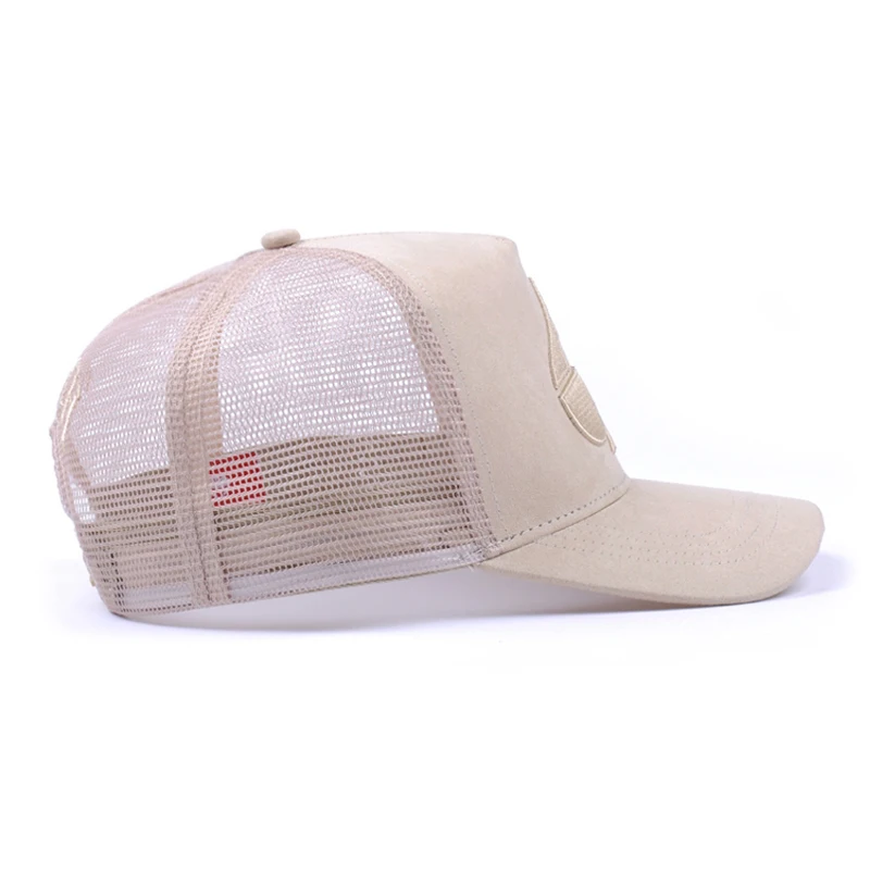 High quality trucker hats with logo, custom suede trucker mesh cap