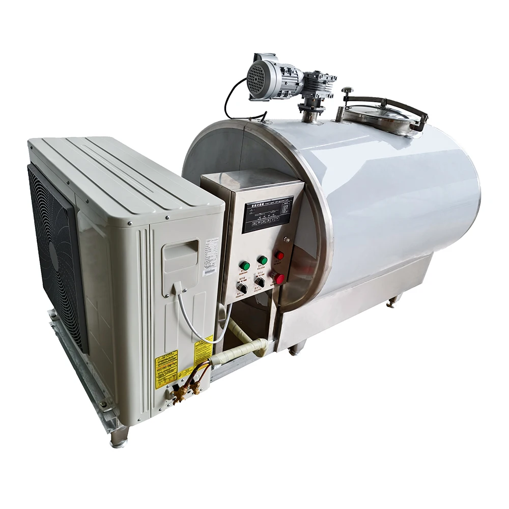 Large Milk Refrigeration Tank Fresh Juice Preservation Tank Stainless Steel Horizontal Refrigerated Transport Tanks