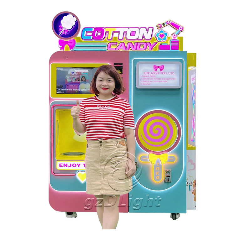 Candy Floss Machine For Sale Hot Commercial Sugar Manufacturing Cheap Automatic Cotton Custom Vending Machines Gum Machines