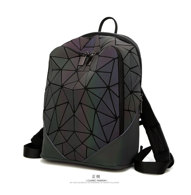 
Hotsale Women Geometric Luminous Backpacks High Quality Girls Travel Shoulder Bags School Back Pack 