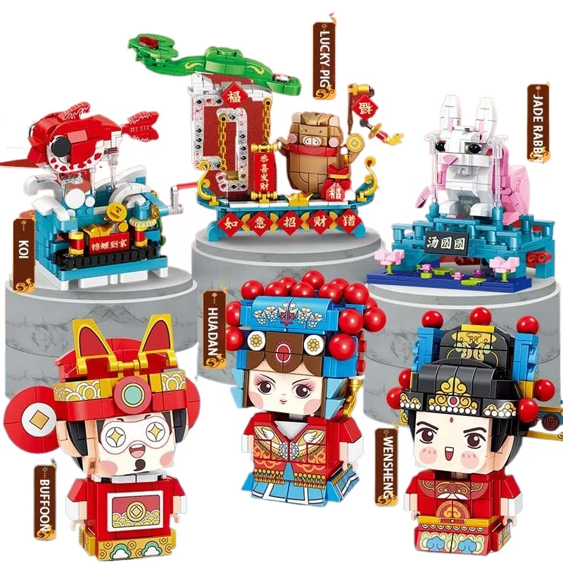 Hot Trending Products Chinese Spring Festival Jubilant Building Blocks Beijing Opera Figure