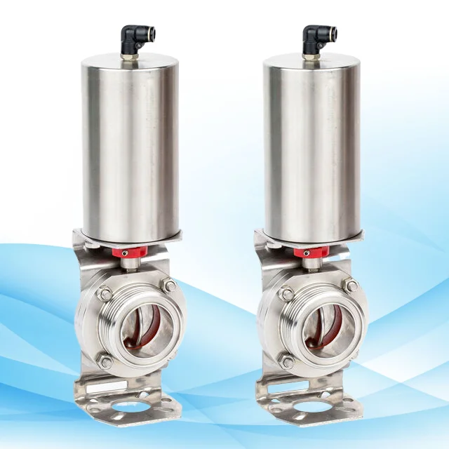 Hygienic Spring-Return Air-Operated Butterfly Valve With NPN Positioner