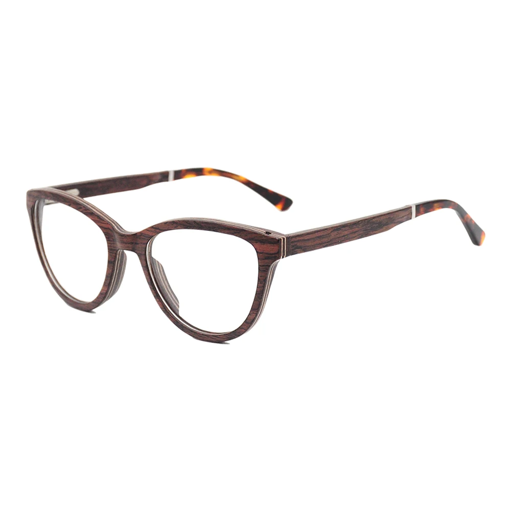 Factory direct veneer wooden blue light lenses glasses,recycled eco-friendly cheap manufacturer china spectacles frame