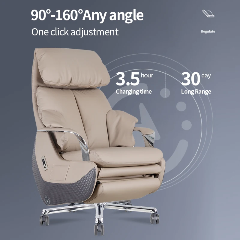 modern Luxury Swivel Ergonomic Boss Manager reclining Office Chair Electric mechanical Genuine Leather Chair armchair sofa