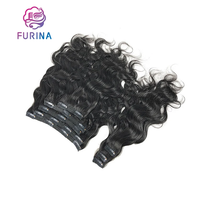 High quality natural wave 100% remy raw hair cuticle aligned human hair clips in hair extension for women