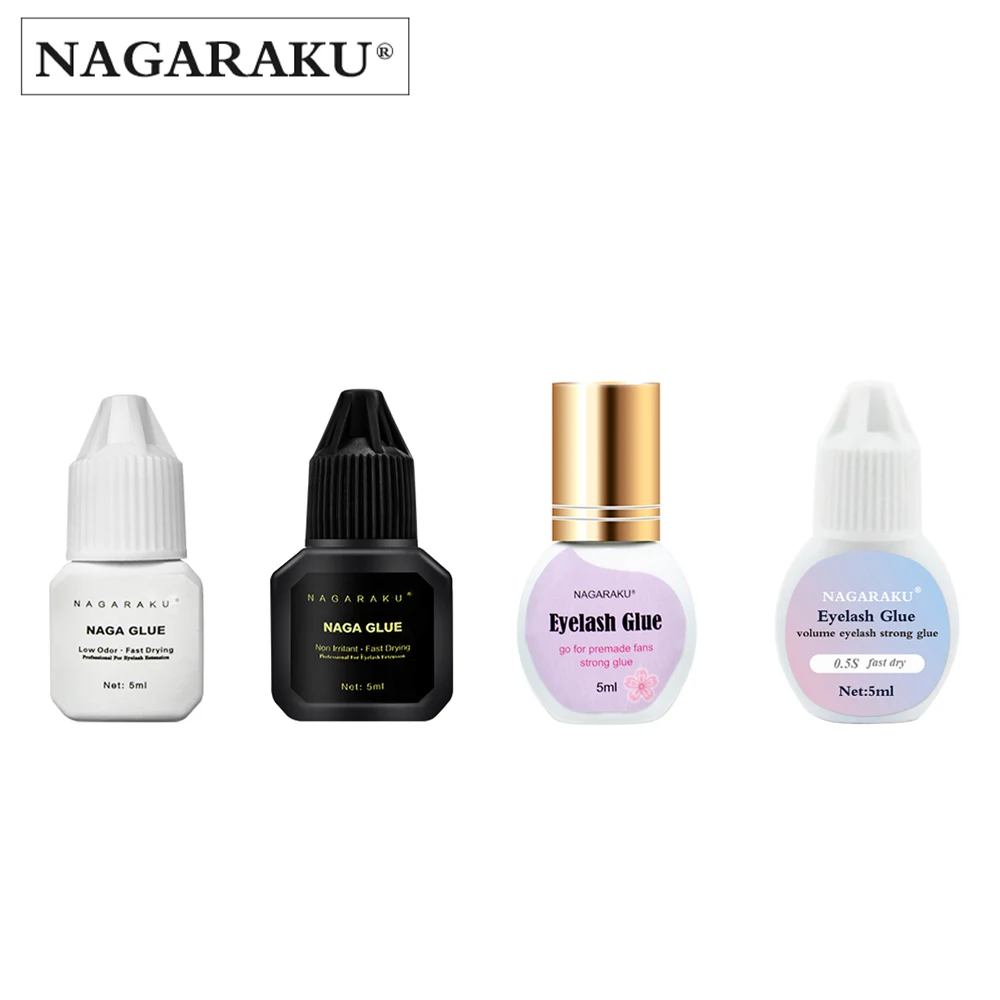 
NAGARAKU Eyelashes Makeup 3 Different Glue for Lashes Eyelash Glue Low Smell Non Odorless Fast Dry Sticker Connecting Fans 