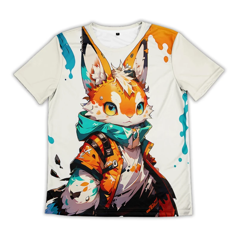 Anime T-shirt Men Short Sleeve Kawaii Summer Tops Cartoon Cotton Unisex Harajuku Tee Male