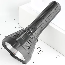 ABS PS 1500 meters range USB rechargeable power bank cheap plastic 50w 2500 lumen XHP70 led flashlight