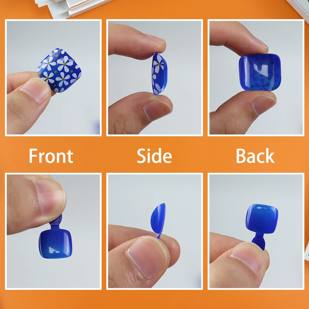 24PCS New False Toenail Design Toe Nail Tips With And Luxury French Artificial Colour Removable Nail Art Toes Press On Nails