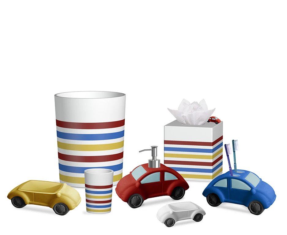 Car shape Painting&Spraying Resin Bathroom Article Accessories Set designers bathroom set