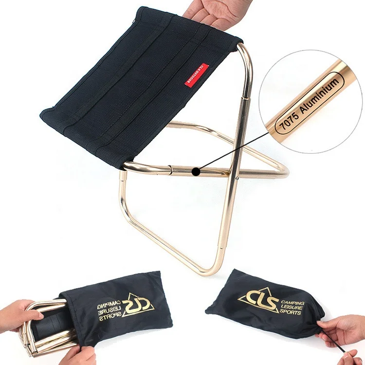 2024 New Portable Ultralight Aluminum Camping Stool Foldable Metal Stool for Outdoor for Picnic Fishing BBQ Hiking in Garden
