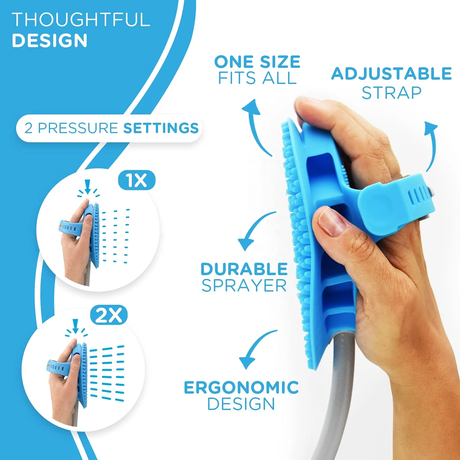 High Quality Multi-function Horse and Dog Grooming Tool, Curry Comb, Sprayer and Scrubber All in One - for Horse and Dog Bathing