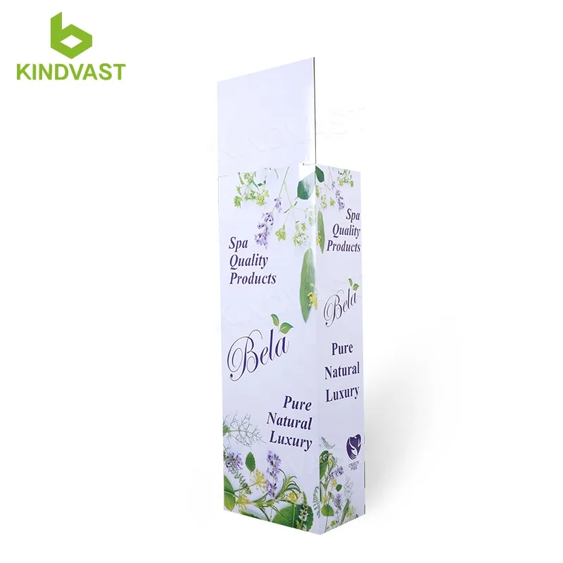 Custom cardboard retail cosmetic store display stand point of sale skin care product display rack