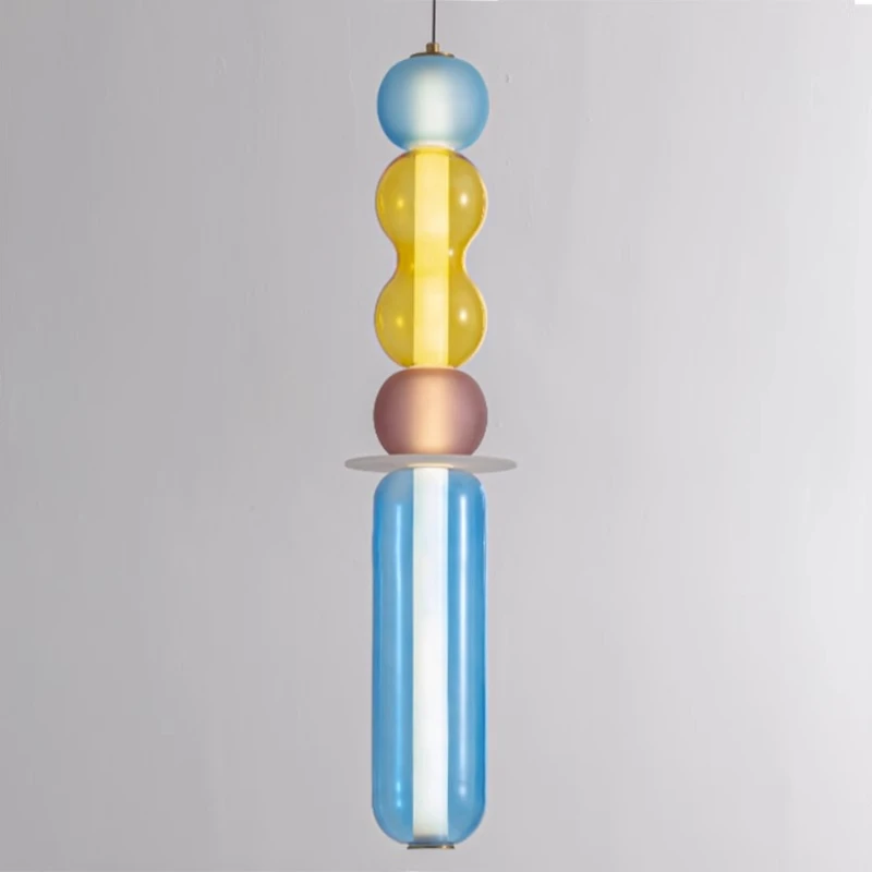 Stained glass hotel decoration small chandelier Creative design bedside bedroom dining room combination chandelier