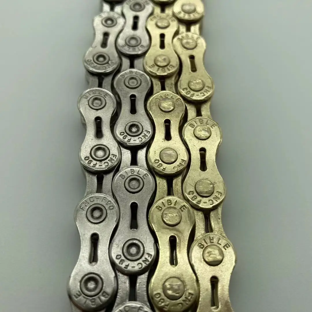 FNC Ultra-light stainless steel bicycle chain 8 speed bicycle chain gold hollow