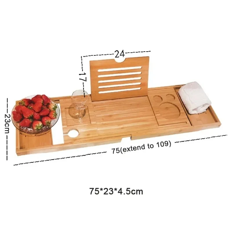 Бамбуковые подносы для ванной стол расширяемый роскошный поднос ванны подставка