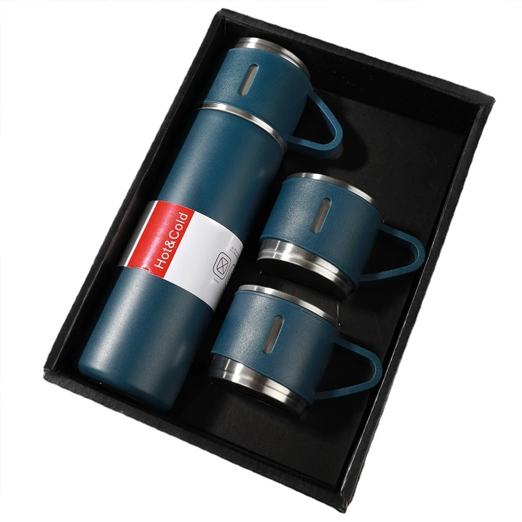 Manufacturers Custom Business 304 Stainless Steel Vacuum Thermo Water Bottle Set Gift Vacuum Flasks