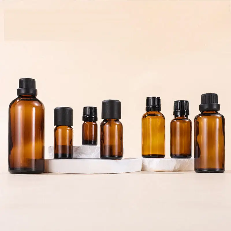 10ml amber essential oil empty bottle dispenser perfume bottles with large head screw cap