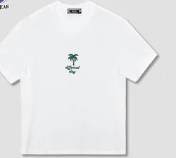 2022 Fashion new design tee shirts simple coconut embroidered floral tees short sleeve custom logo t-shirt