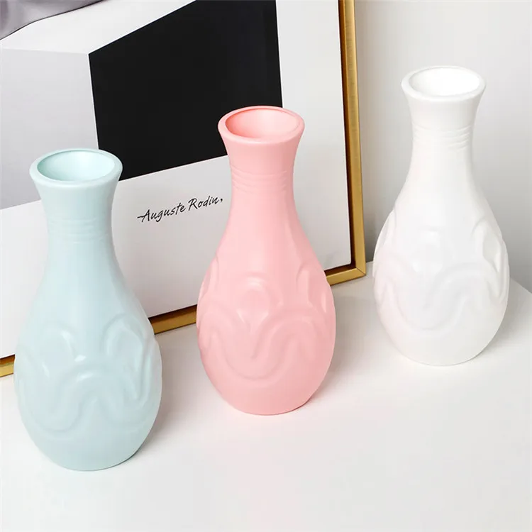Modern Plastic Decorative Flower Vase Lightweight Unbreakable Floral Vase For Living Room Bedroom Table Centerpiece Home Decor