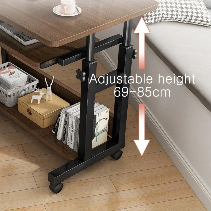 Home Study Computer Desk Multi Functional Foldable and Adjustable Mobile Bedside Student Writing Office Storage Learning Desk