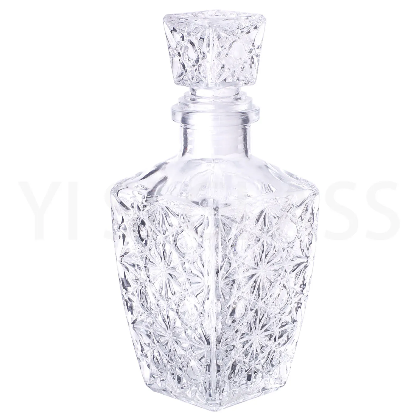 Customized Color Square Whiskey Wine Drink Glass Decanter Bottle