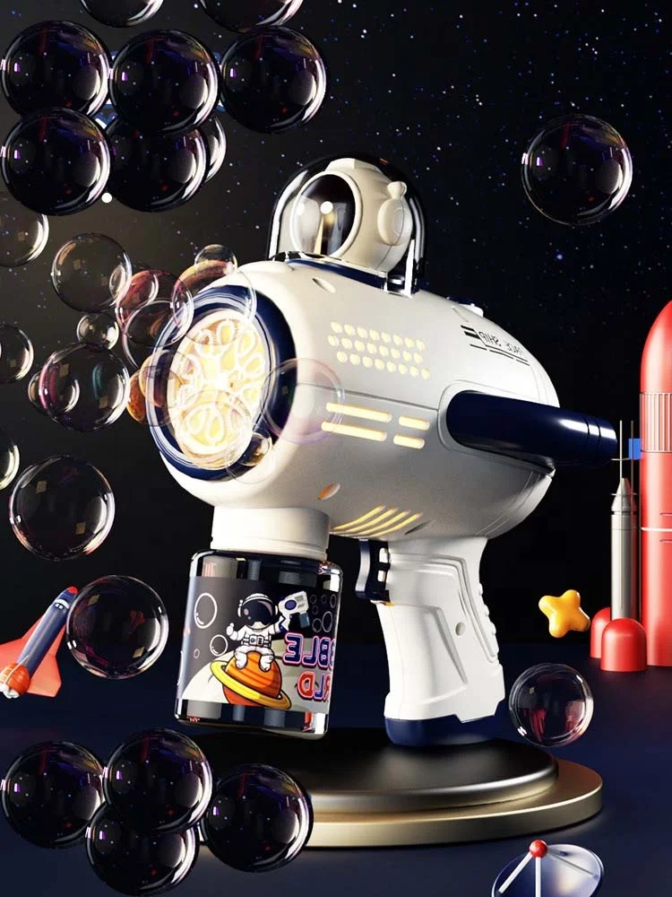 Bubble Machine Automatic Gatling Handheld Bubble Gun For Space Astronaut Theme Children Birthday Gift Toy