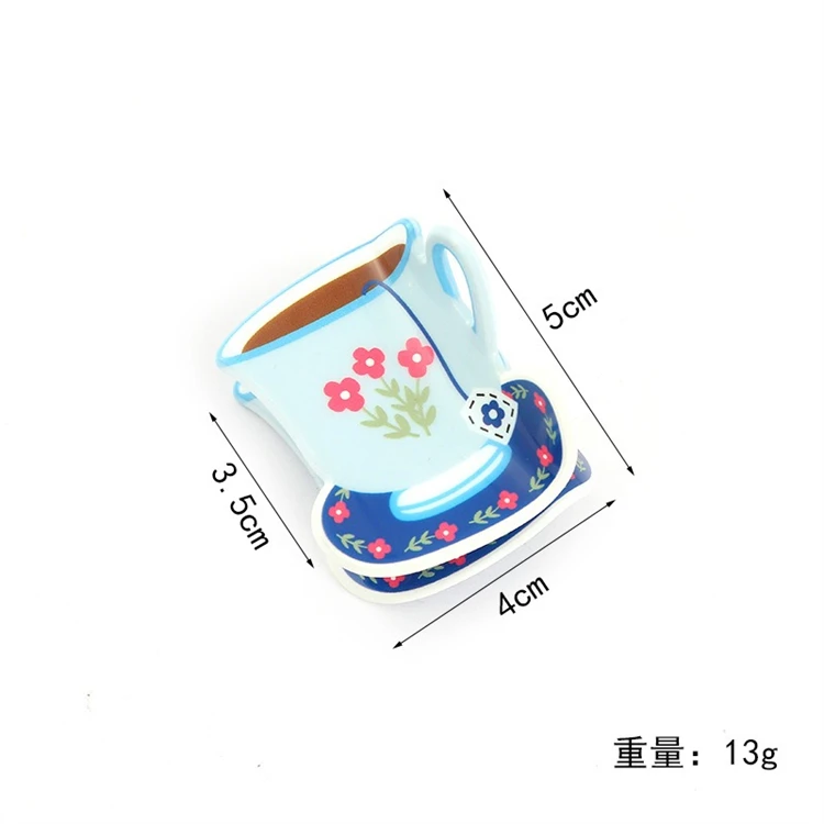 Multi-coloured large personalized American New York Coffee cup hair claw clip