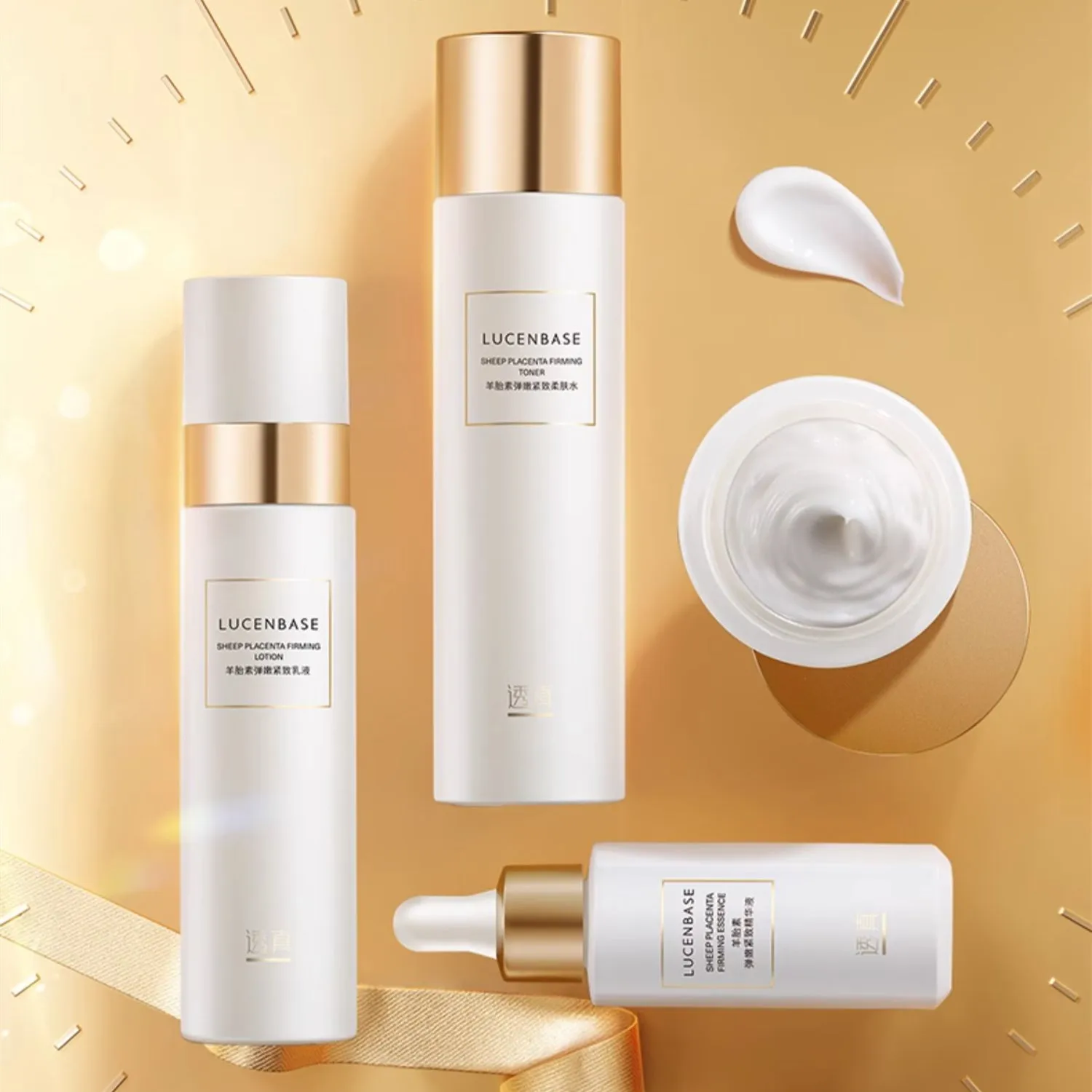 Private Label Korean Beauty Skincare Products Kit Sheep Placenta Anti-wrinkle Firming Serum Skin Care Set for Face