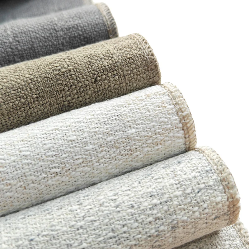 Wholesale Luxury Twill Style White Cotton and Linen Dream Curtain Fabric Natural Blackout Rolls for Home Decor