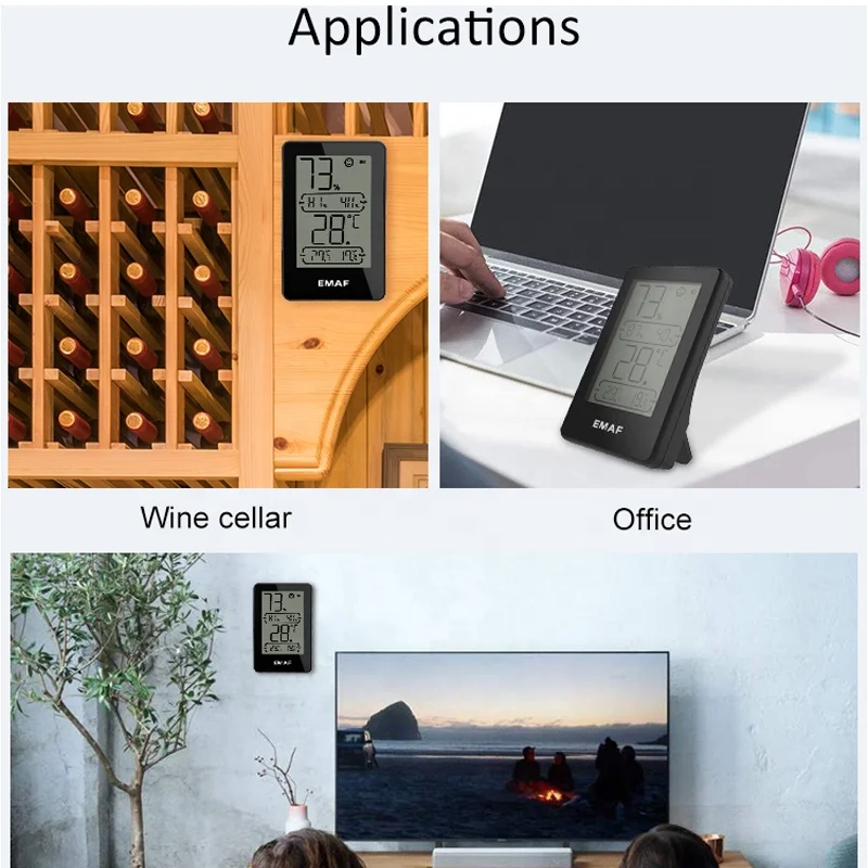 Измеритель влажности и температуры EMAF комнатный цифровой, прибор для измерения влажности и освежения, 15 секунд