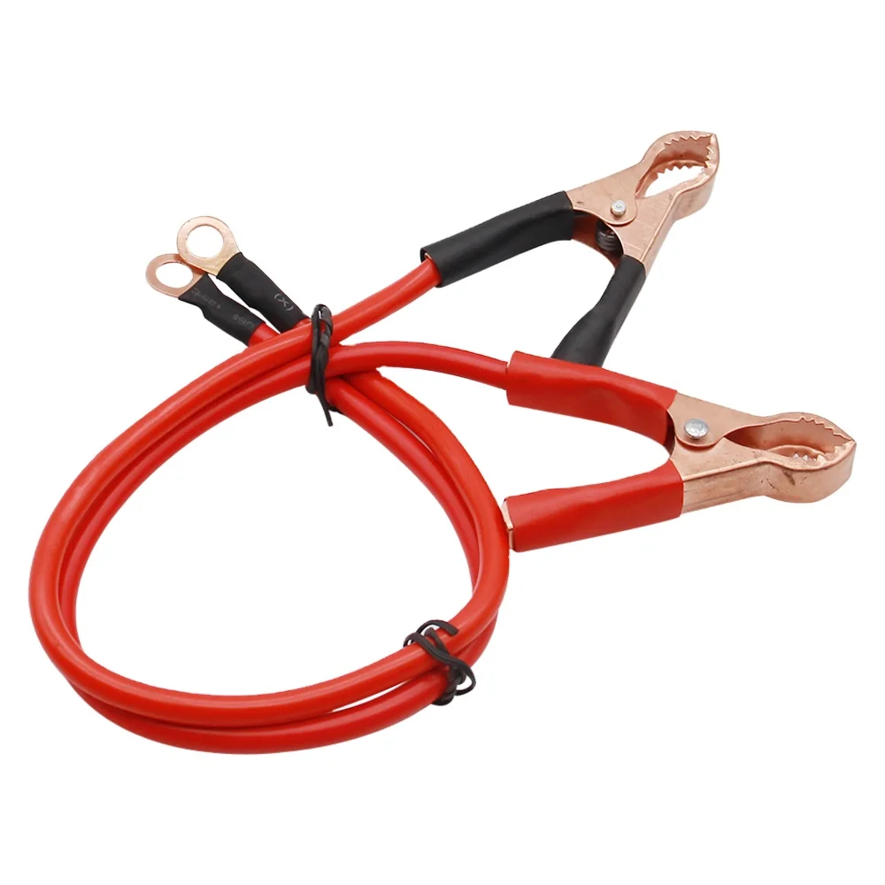 10AWG Cable Crocodile Car Van Battery Test Lead Clips Alligator Clips Electrical Jumper 45cm Wire Cable Clamp Car Battery Clip
