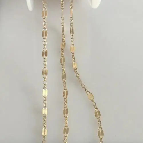 Gold Filled Chain 14K lip flat oval cable chain golden Permanent Jewelry 1.6*1.98mm2.45*5*14mm Sold By m 1592602