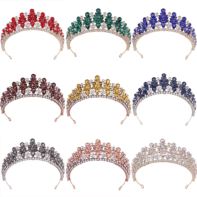 LUOXIN High Quality Custom Wholesale Colorful Crystal Rhinestone Jewelry Tiaras