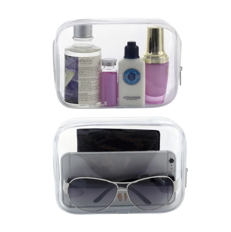 
Transparent Waterproof Zip Makeup Bag Travelling Fashion Clear PVC Cosmetic Bag 
