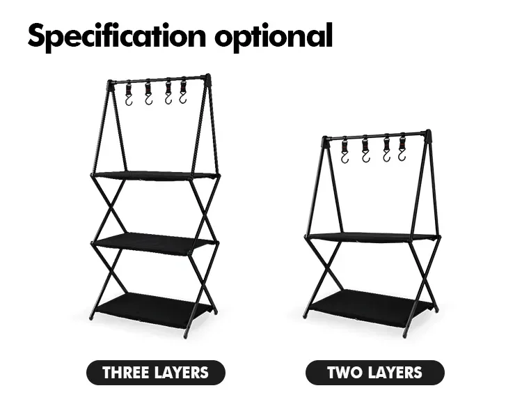Outdoor Camping Folding Table and Storage Shelf Camping Triangle Shelf Folding Portable Outdoor Table
