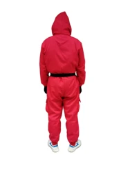 Squid Game Hoodies Jumpsuit Cosplay Costume Suits with Belt Gloves Fashion Leisure Tracksuit for Kids Adult M3341