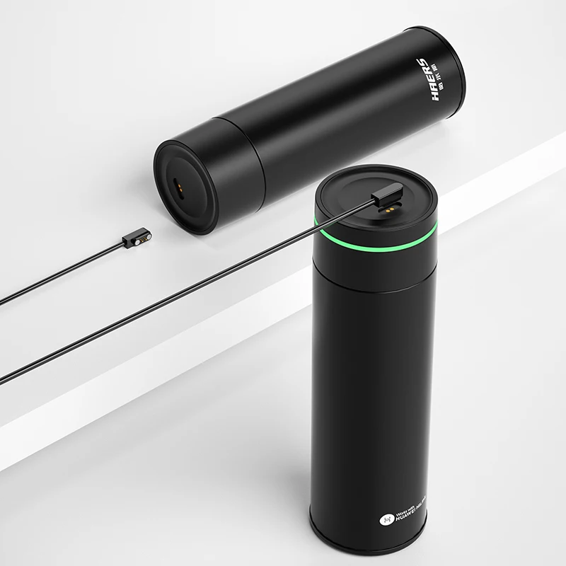 Double wall thermo time marker reminder with led temperature display vacuum flask stainless steel smart water bottle