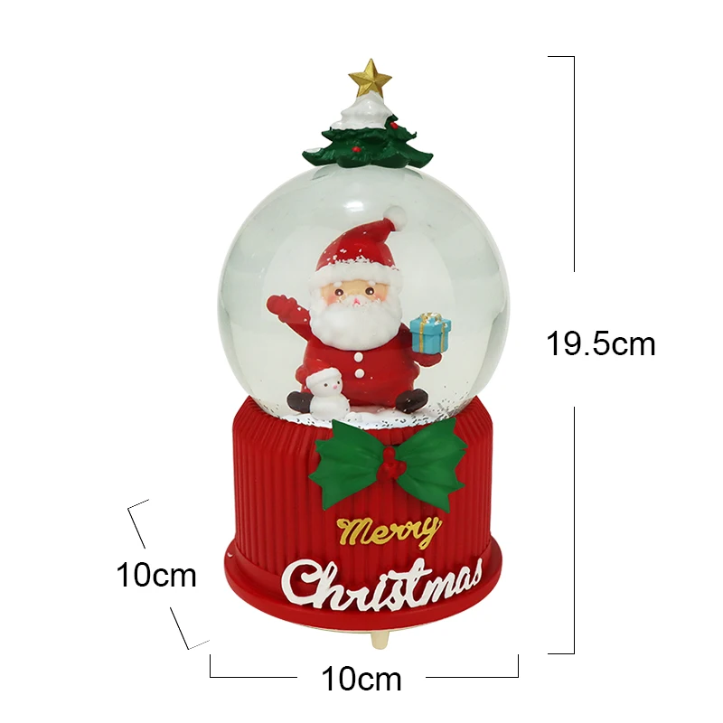 Custom Resin Snow Globe Santa Claus Water Globe Glass Blowing Snow Gift Tree Room Decoration Gift Souvenir Christmas Snow Globe