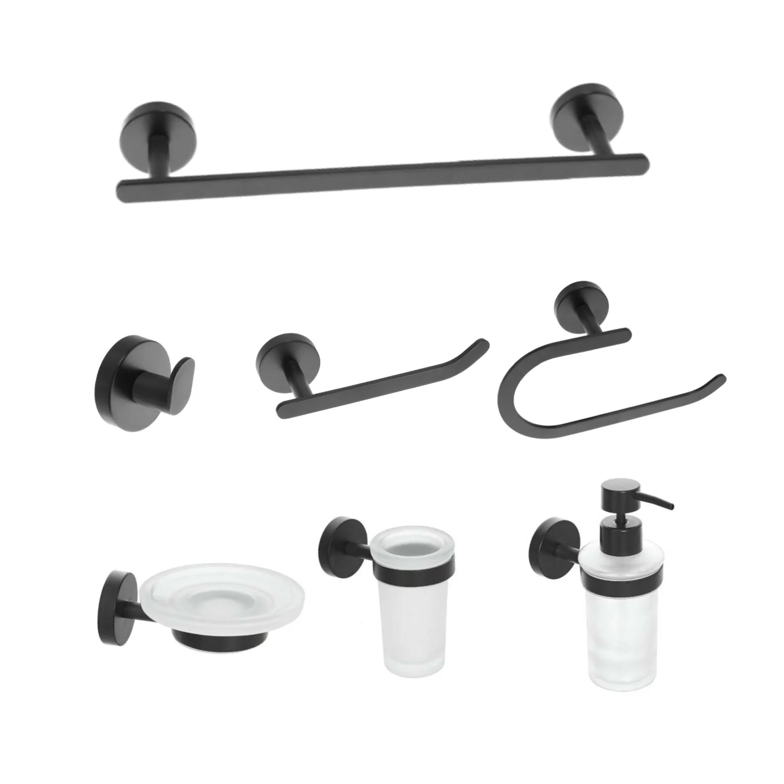 Modern wall mounted  304 Stainless Steel Towel Bar Accessory Bathroom Hardware Set
