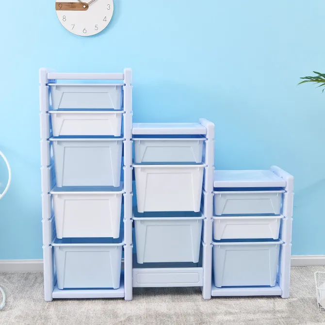 Kids Furniture Toy Shelf Children Indoor Kids Cabinet With Plastic Storage Box For Sale