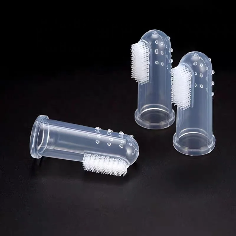 With Soft Bristle And Massage bumps BPA free Silicone Baby Teeth And Tongue Cleaning Silicone Finger Toothbrush