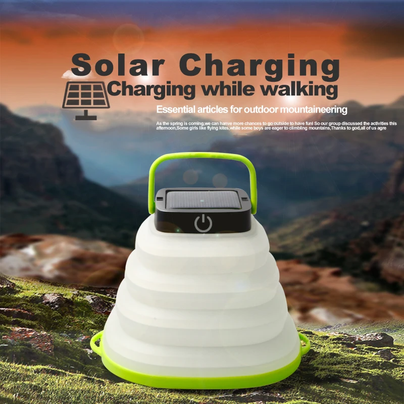 Wholesale price high quality Collapsible Waterproof Solar LED lamp folding LED Camping light Lantern for outdoor
