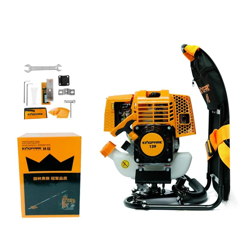 Kingpark 4 stroke engine Garden Trimmer Backpack Grass Cutter Machine 139 Lawn Mowers Back pack brush cutter