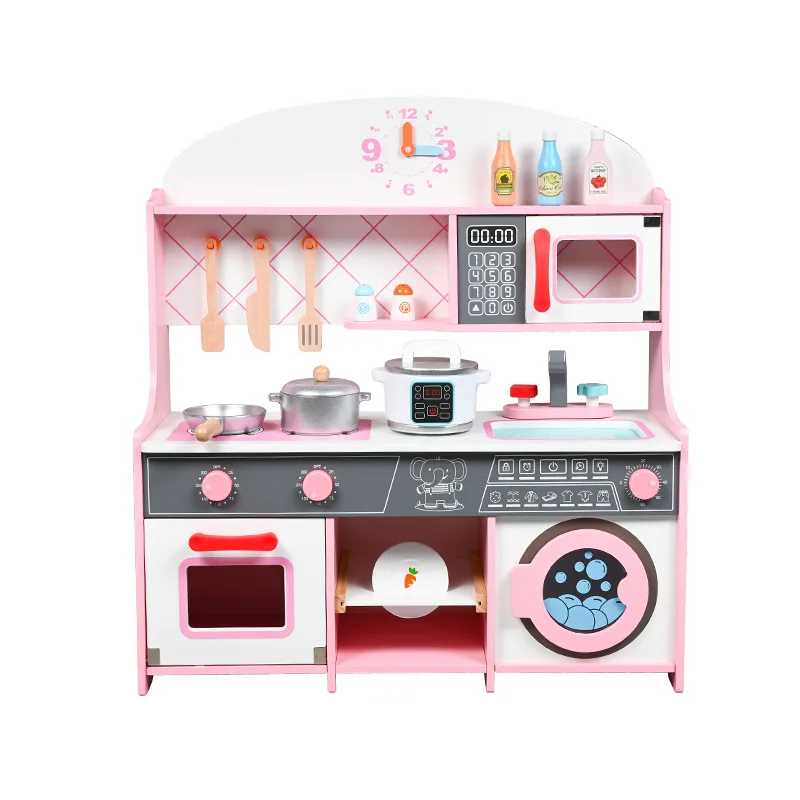 new big play kitchen home cooking table children simulation kitchen toys set wooden toy kitchen