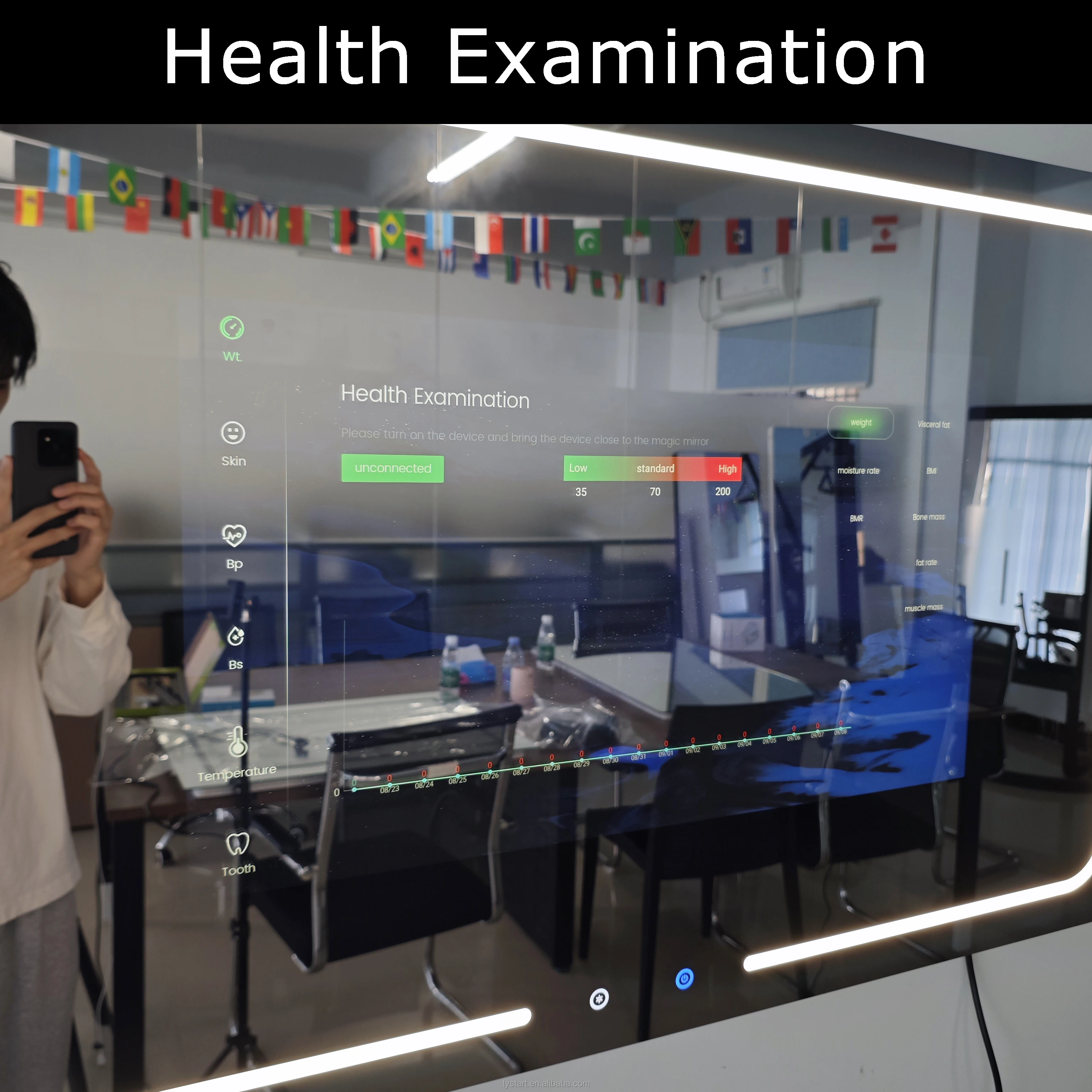 bathroom cosmetic mirror with led light smart mirror bathroom bluetooth mirror smart tv