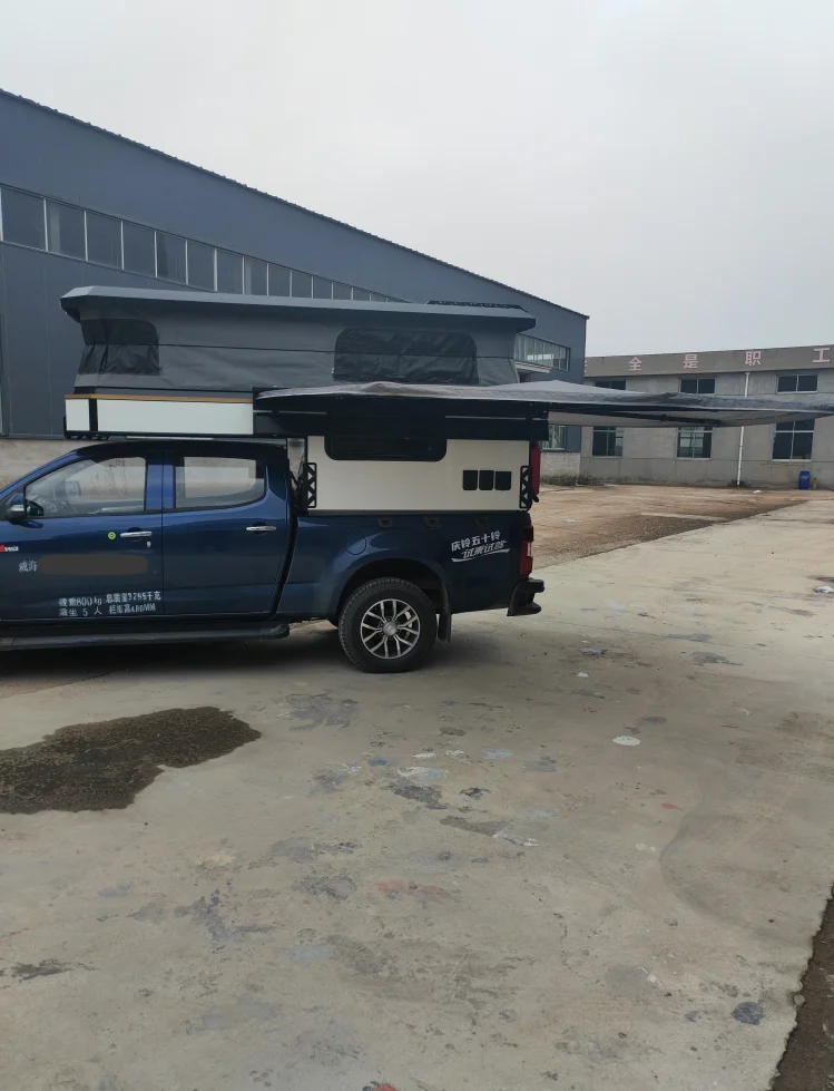 Wholesale Rongtou Pickup Box Camping Trailer Luxury Mobile Off-Road RV For Sale Mobile Off Road Travel Caravan Pickup RV